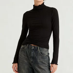 Autumn Winter 2Piece Suit Women's Turtleneck Long Sleeve Shirts Solid Slim Fit Thermal Underwear Tops Fall Fashion Basic T Shirt